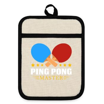 Ping-pong - Maniques avec dos en caoutchouc - lin/noir  - Devant