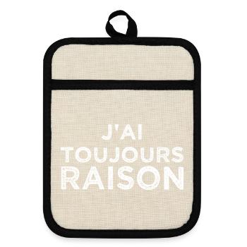 J'ai toujours raison - Maniques avec dos en caoutchouc - lin/noir  - Devant