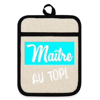 MEISTER. MEISTER - Topflappen mit Gummirückseite - Leinen/Schwarz  - Vorne