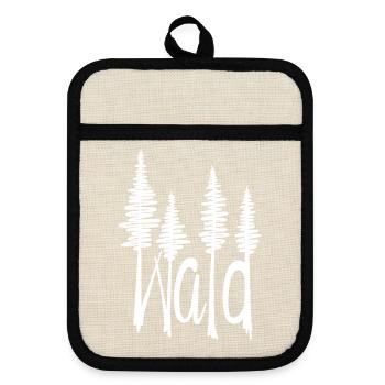 Forest - Pot holders with rubber back - linen/black  - Front