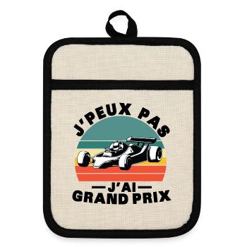 I can't I have great price - Pot holders with rubber back - linen/black  - Front