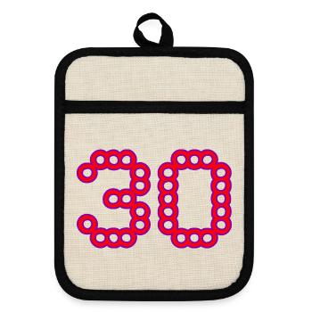 30. 30 YEARS. 30th ANNIVERSARY. 30 YEARS ANNIVERSARY. - Pot holders with rubber back - linen/black  - Front