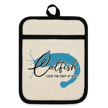 Catfish, Catfish, Sport Fishing, River Monster - Pot holders with rubber back - linen/black  - Front