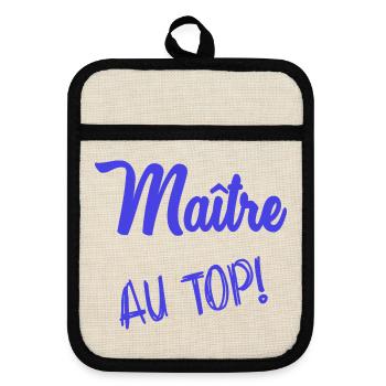 MEISTER. MEISTER. HUMOR - Topflappen mit Gummirückseite - Leinen/Schwarz  - Vorne