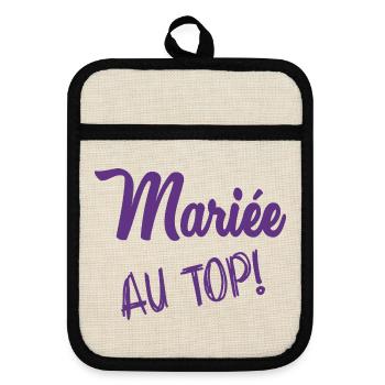 MARIEE. FUTURE MARIEE. EVJF - Maniques avec dos en caoutchouc - lin/noir  - Devant