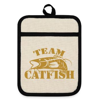 Pêcheur sportif de poisson-chat - Maniques avec dos en caoutchouc - lin/noir  - Devant