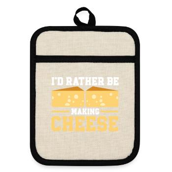 Cheese Making Cheese Lover - Topflappen mit Gummirückseite - Leinen/Schwarz  - Vorne