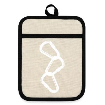 climbing, bouldering, rock climbing, mountains, mountaineering - Pot holders with rubber back - linen/black  - Front