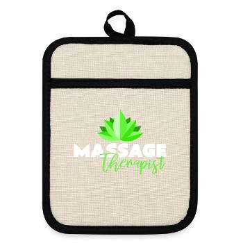 massage - Pot holders with rubber back - linen/black  - Front