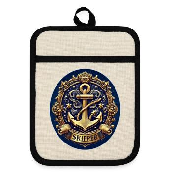 Skipper Logo - Maniques avec dos en caoutchouc - lin/noir  - Devant