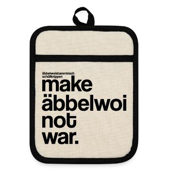 make äbbelwoi not war - Topflappen mit Gummirückseite - Leinen/Schwarz  - Vorne