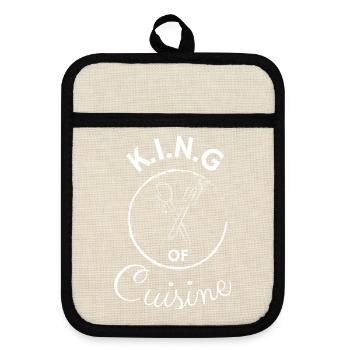King of cuisine - Pot holders with rubber back - linen/black  - Front