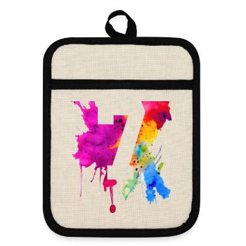 7 YEARS 7TH BIRTHDAY - Pot holders with rubber back - linen/black  - Front