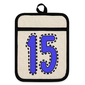 15. 15 YEARS. 15th ANNIVERSARY. 15 YEAR ANNIVERSARY. - Pot holders with rubber back - linen/black  - Front