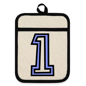 1. 1 JAHR. 1. JAHRESTAG. 1 JAHR GEBURTSTAG - Topflappen mit Gummirückseite - Leinen/Schwarz  - Vorne