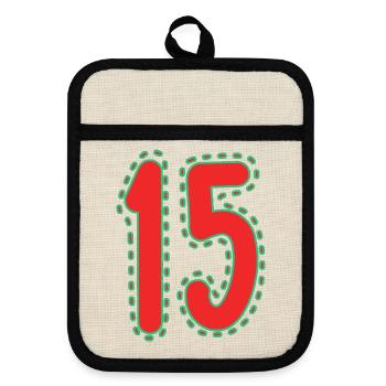 15. 15 ANS. 15e ANNIVERSAIRE. ANNIVERSAIRE 15 ANS. - Maniques avec dos en caoutchouc - lin/noir  - Devant