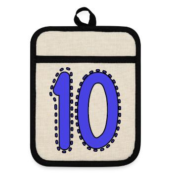 10. 10 ANS. 10e ANNIVERSAIRE. ANNIVERSAIRE 10 ANS. - Maniques avec dos en caoutchouc - lin/noir  - Devant