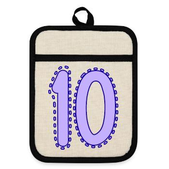 10. 10 YEARS. 10th ANNIVERSARY. 10 YEAR ANNIVERSARY. - Pot holders with rubber back - linen/black  - Front