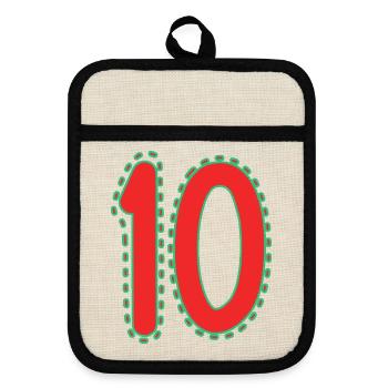 10. 10 ANS. 10e ANNIVERSAIRE. ANNIVERSAIRE 10 ANS. - Maniques avec dos en caoutchouc - lin/noir  - Devant