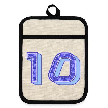 10. 10 ANS. 10e ANNIVERSAIRE. ANNIVERSAIRE 10 ANS. - Maniques avec dos en caoutchouc - lin/noir  - Devant
