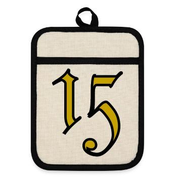 15. 15 ANS. 15e ANNIVERSAIRE. ANNIVERSAIRE 15 ANS. - Maniques avec dos en caoutchouc - lin/noir  - Devant