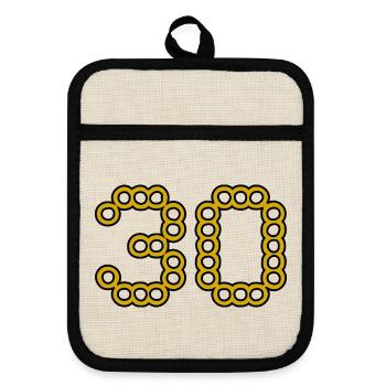 30. 30 YEARS. 30th ANNIVERSARY. 30 YEARS ANNIVERSARY. - Pot holders with rubber back - linen/black  - Front