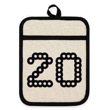 20. 20 YEARS. 20th ANNIVERSARY. 20 YEARS ANNIVERSARY. - Pot holders with rubber back - linen/black  - Front