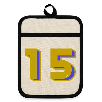 15. 15 YEARS. 15th ANNIVERSARY. 15 YEAR ANNIVERSARY. - Pot holders with rubber back - linen/black  - Front