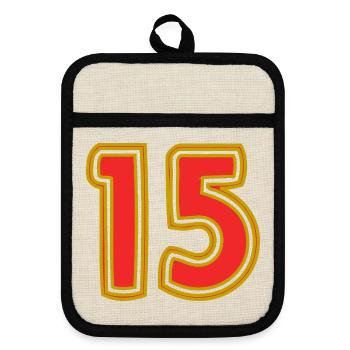 15. 15 ANS. 15e ANNIVERSAIRE. ANNIVERSAIRE 15 ANS. - Maniques avec dos en caoutchouc - lin/noir  - Devant