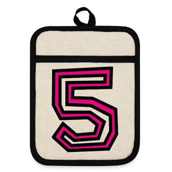 5 - Pot holders with rubber back - linen/black  - Front