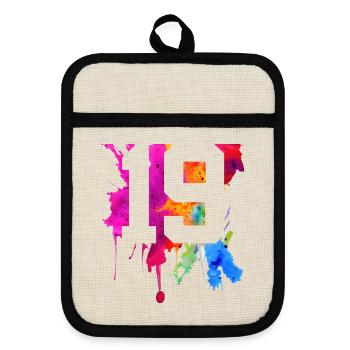 19 YEARS 19TH BIRTHDAY - Pot holders with rubber back - linen/black  - Front