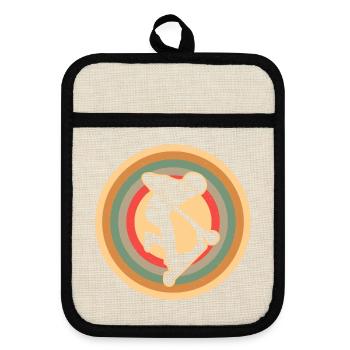 Tretroller Tricks Vintage Jungen Stunt Scooter - Topflappen mit Gummirückseite - Leinen/Schwarz  - Vorne