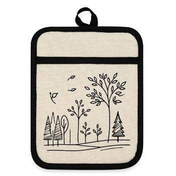 Pure Nature - Pot holders with rubber back - linen/black  - Front