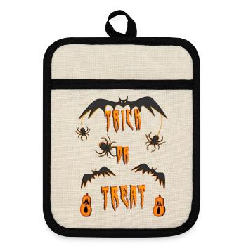 Halloween trick or treat Halloween spider - Topflappen mit Gummirückseite - Leinen/Schwarz  - Vorne