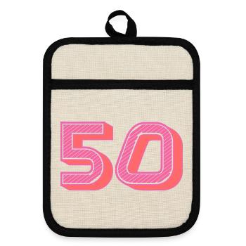 50. 50 YEARS. 50th ANNIVERSARY. 50TH ANNIVERSARY. - Pot holders with rubber back - linen/black  - Front