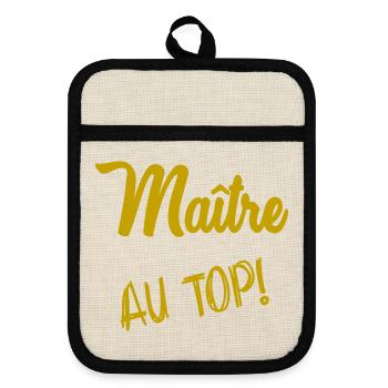 MEISTER. MEISTER - Topflappen mit Gummirückseite - Leinen/Schwarz  - Vorne