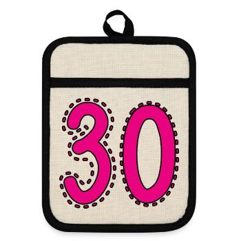 30. 30 YEARS. 30th ANNIVERSARY. 30 YEARS ANNIVERSARY. - Pot holders with rubber back - linen/black  - Front