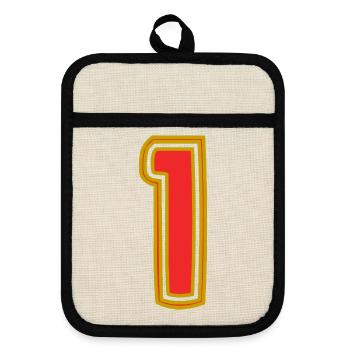 1. 1 JAHR. 1. JAHRESTAG. 1 JAHR GEBURTSTAG - Topflappen mit Gummirückseite - Leinen/Schwarz  - Vorne