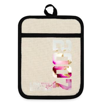 19TH BIRTHDAY 19 YEARS LIMITED EDITION 2007 - Pot holders with rubber back - linen/black  - Front
