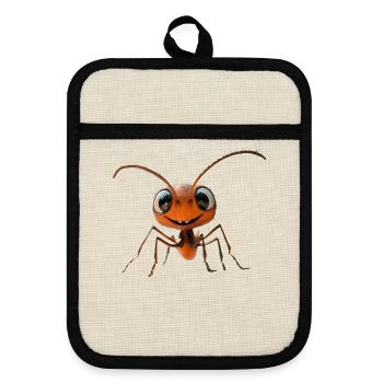 Ant Forest Ant Fire Ant Insect Cute Ants - Pot holders with rubber back - linen/black  - Front