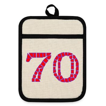 70. 70 ANS. 70e ANNIVERSAIRE. ANNIVERSAIRE 70 ANS. - Maniques avec dos en caoutchouc - lin/noir  - Devant