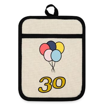 30. 30 YEARS. 30th ANNIVERSARY. 30 YEARS ANNIVERSARY. - Pot holders with rubber back - linen/black  - Front