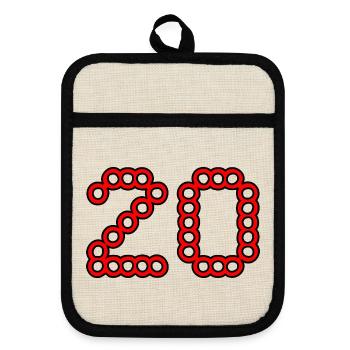 20. 20 YEARS. 20th ANNIVERSARY. 20 YEARS ANNIVERSARY. - Pot holders with rubber back - linen/black  - Front