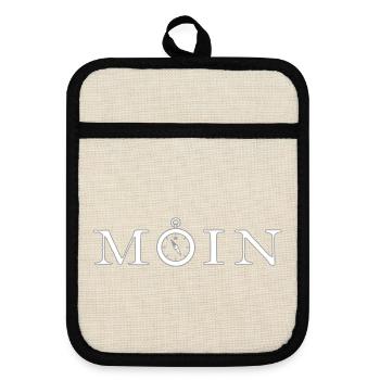 Moin - Topflappen mit Gummirückseite - Leinen/Schwarz  - Vorne