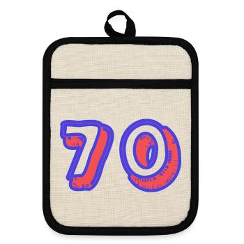 70. 70 YEARS. 70th ANNIVERSARY. 70 YEARS ANNIVERSARY. - Pot holders with rubber back - linen/black  - Front
