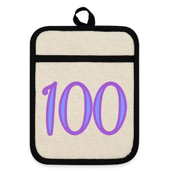 100 - Topflappen mit Gummirückseite - Leinen/Schwarz  - Vorne