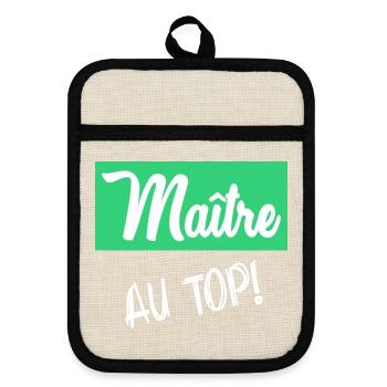 MEISTER - Topflappen mit Gummirückseite - Leinen/Schwarz  - Vorne