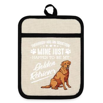 Mine Just Be My Golden Retriever - Topflappen mit Gummirückseite - Leinen/Schwarz  - Vorne