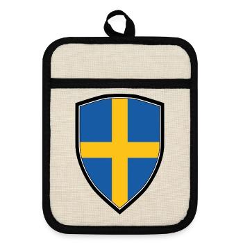 SWEDEN FLAG SHIELD - Maniques avec dos en caoutchouc - lin/noir  - Devant