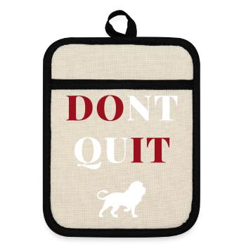 dont quit lion heart - Topflappen mit Gummirückseite - Leinen/Schwarz  - Vorne